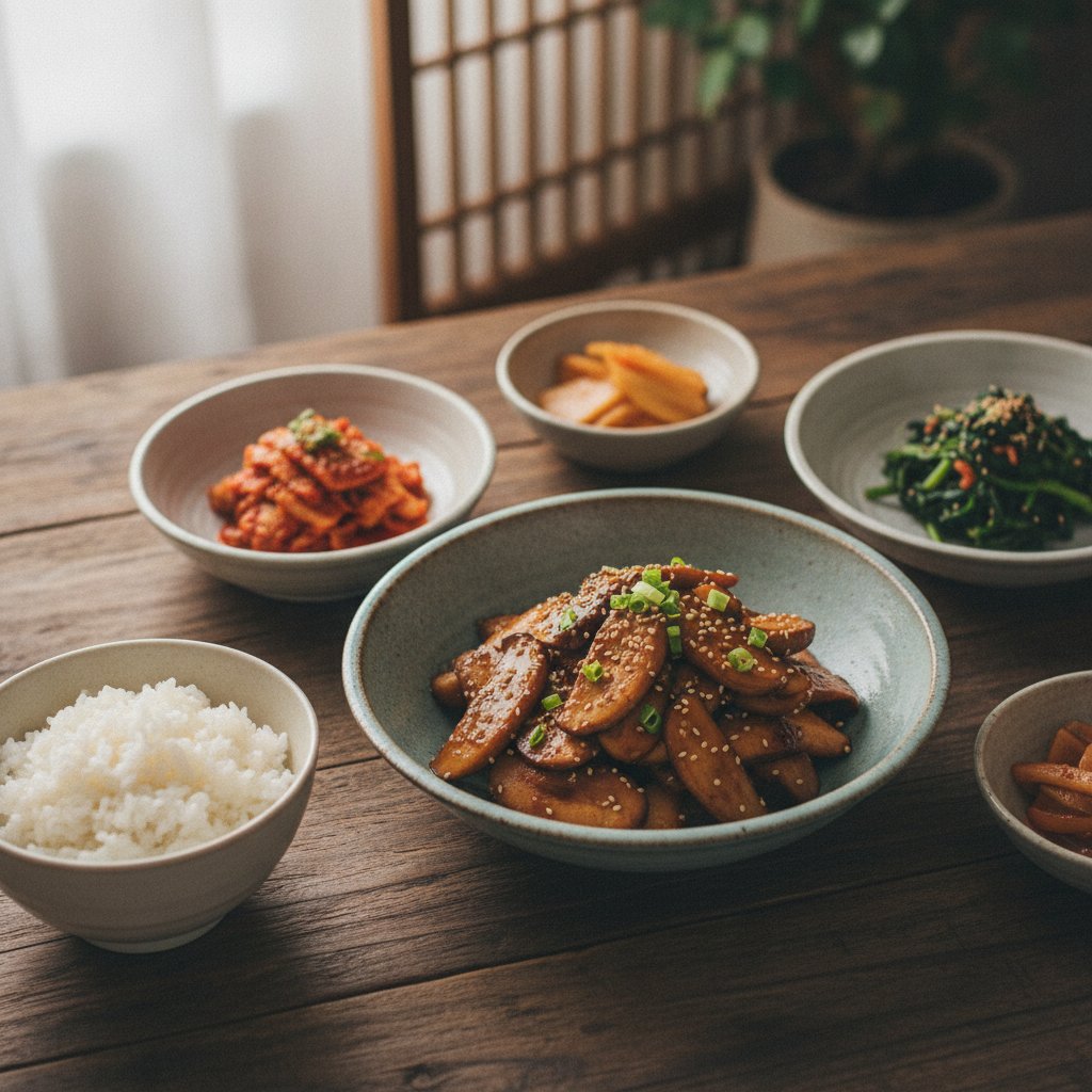 Braised King Oyster Mushrooms (Saesongi Beoseot Jorim)