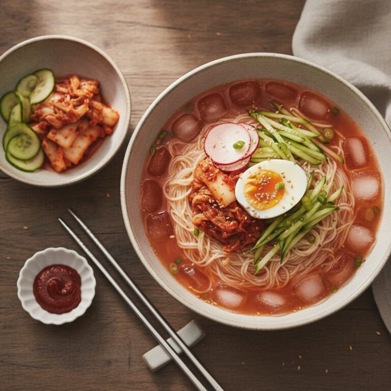Cold Kimchi Noodle Soup (Kimchi Mali Guksu)