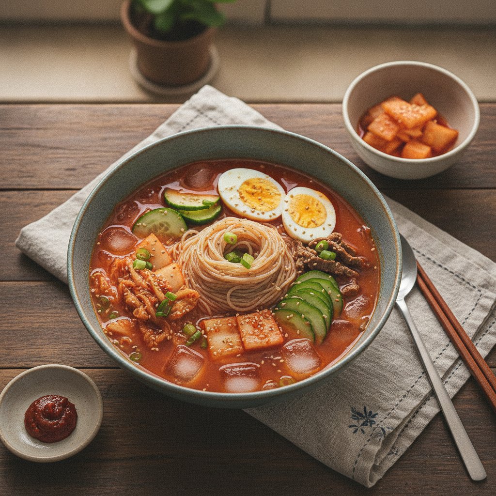 Cold Kimchi Noodle Soup (Kimchi Mali Guksu)