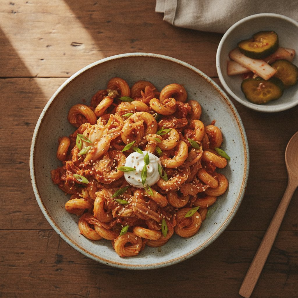 Creamy Kimchi Pasta (Kimchi Keurim Pasta)