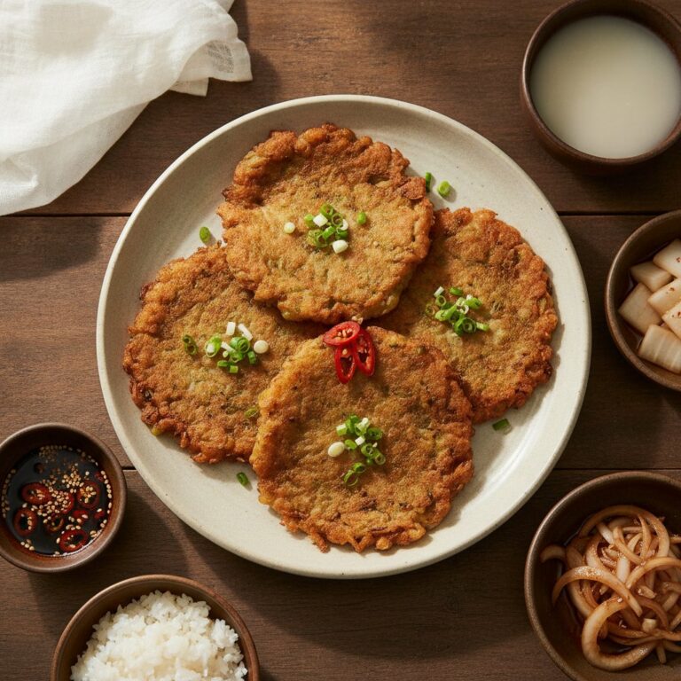 Crisp Bindaetteok Recipe: Korean Mung Bean Pancakes