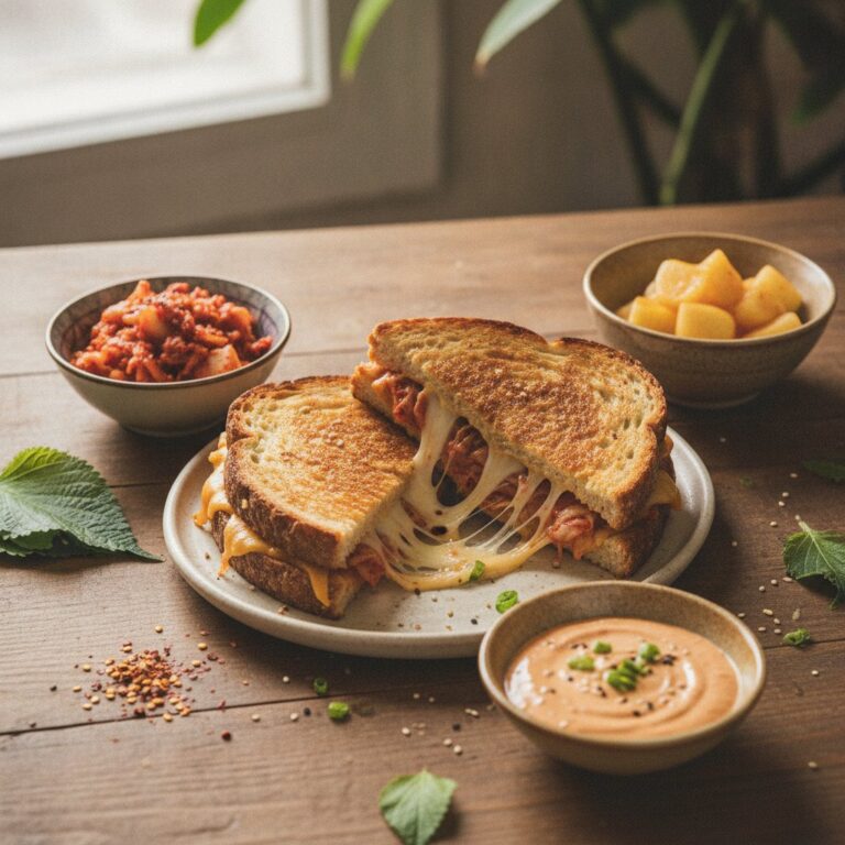 Crispy Kimchi Grilled Cheese (Kimchi Chijeu Tosteu)