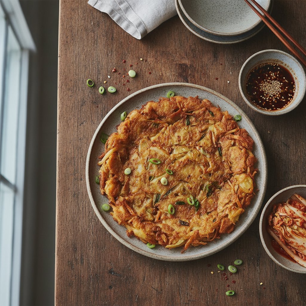 Crispy Potato Kimchi Pancake (Gamja Kimchi Jeon)