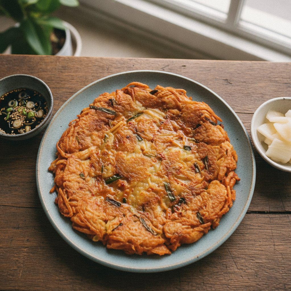 Crispy Potato Kimchi Pancake (Gamja Kimchi Jeon)