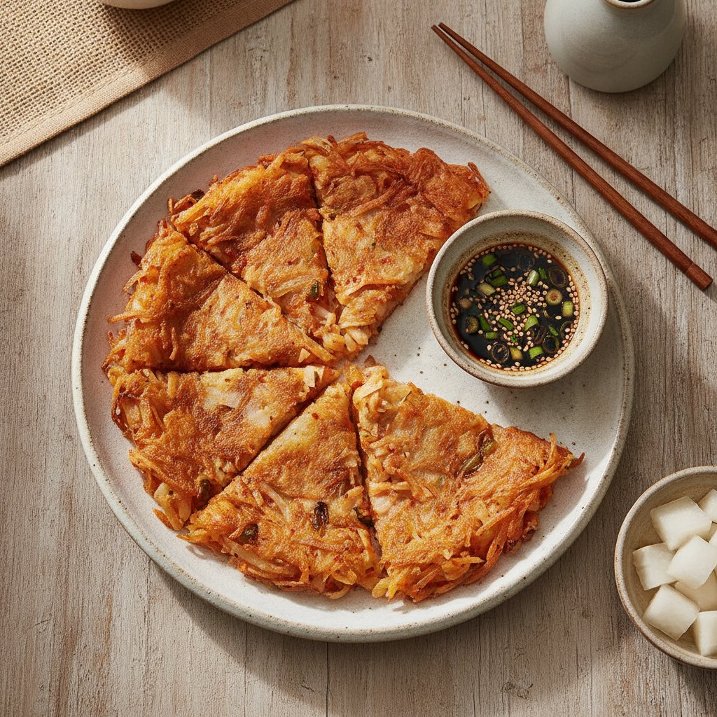 Crispy Potato Kimchi Pancake (Gamja Kimchi Jeon)
