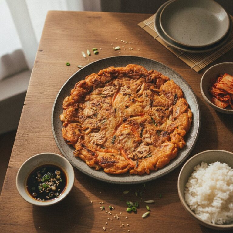 Crispy Tuna Kimchi Pancakes (Chamchi Kimchi Jeon)