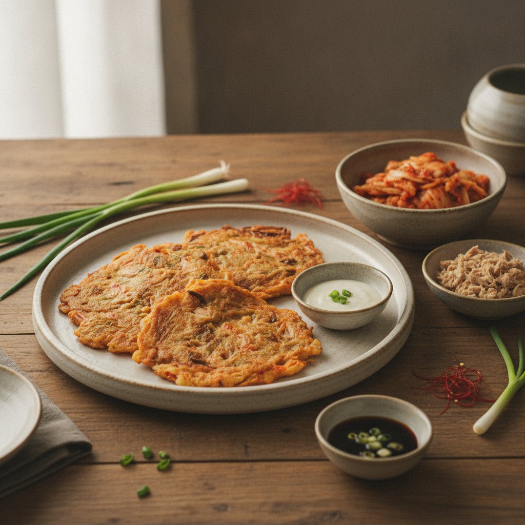 Crispy Tuna Kimchi Pancakes (Chamchi Kimchi Jeon)