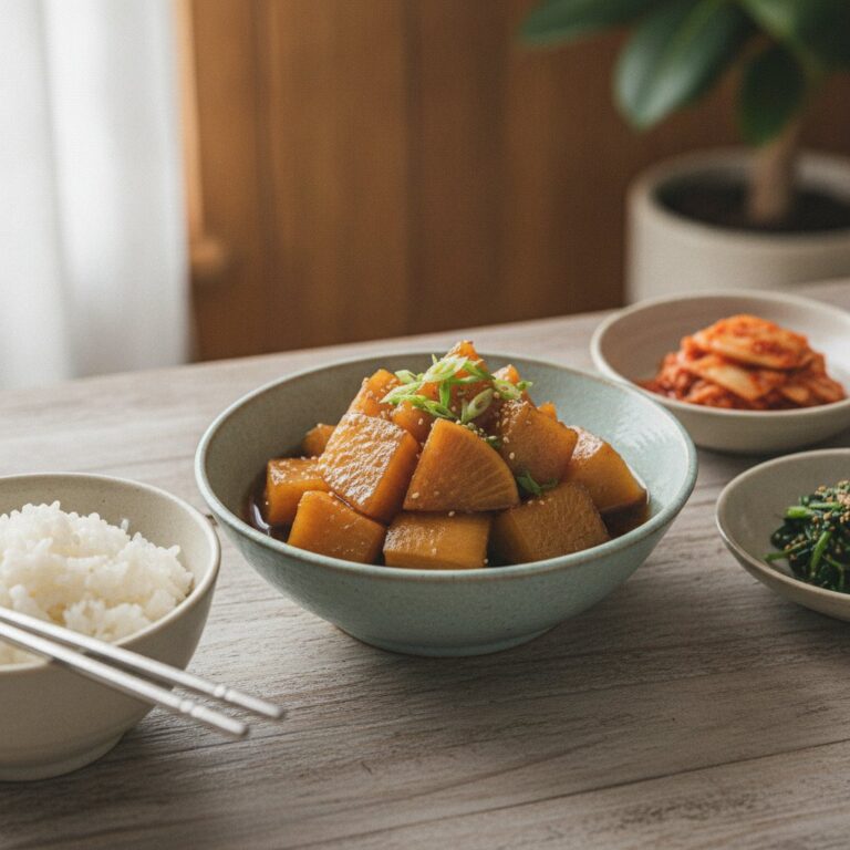 Crunchy Korean Soy Pickled Radish (Mu Jangajji)