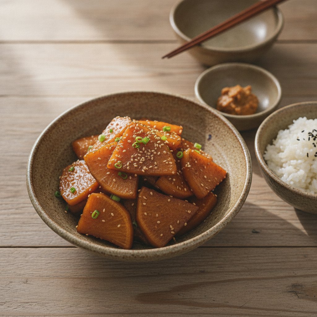 Crunchy Korean Soy Pickled Radish (Mu Jangajji)