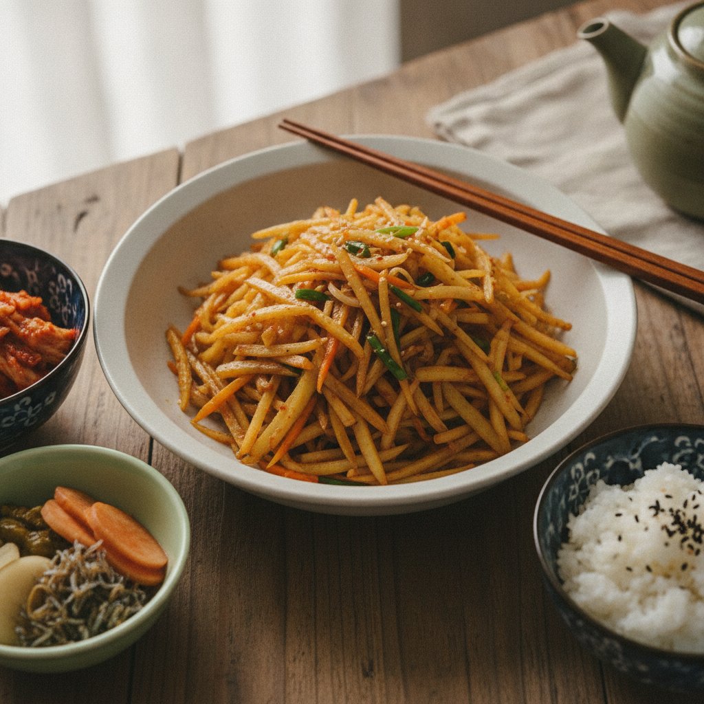 Easy Gamja Chae Bokkeum (Korean Stir Fried Potatoes)