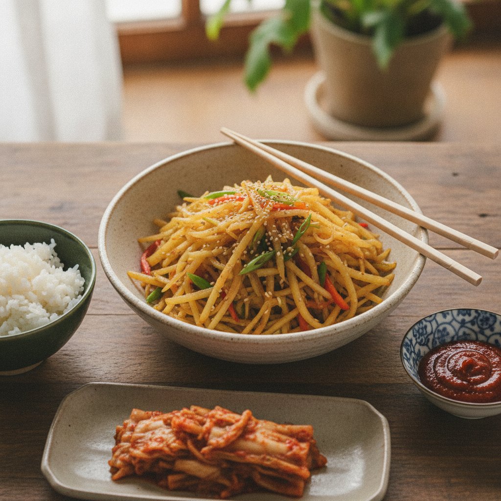 Easy Gamja Chae Bokkeum (Korean Stir Fried Potatoes)