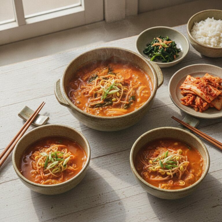 Easy Kimchi Bean Sprout Soup (Kimchi Kongnamul Guk)