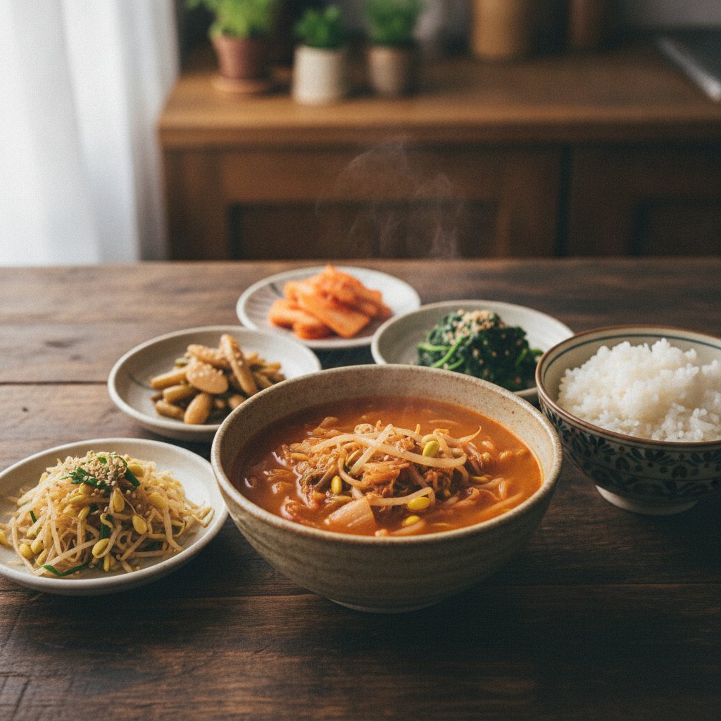 Easy Kimchi Bean Sprout Soup (Kimchi Kongnamul Guk)