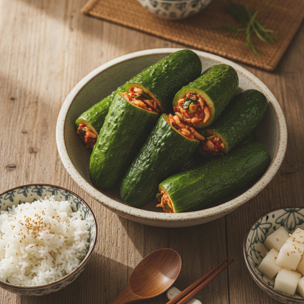 Easy Korean Stuffed Cucumber Kimchi (Oi Sobagi)
