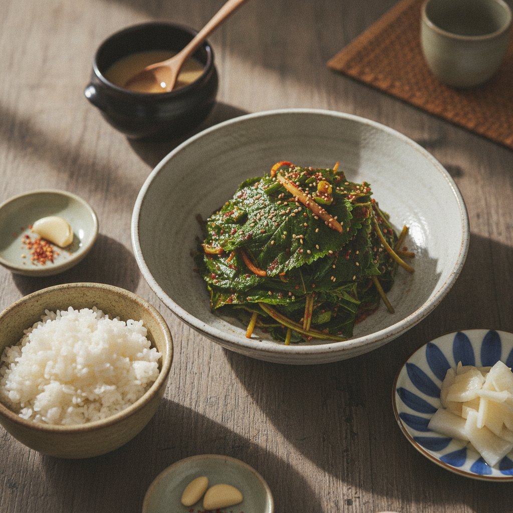 Fresh Perilla Leaf Side Dish (Kkaennip Muchim)
