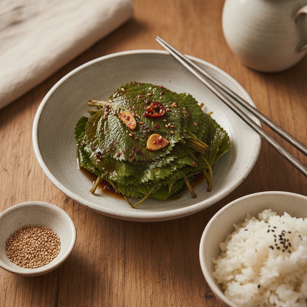 Fresh Perilla Leaf Side Dish (Kkaennip Muchim)