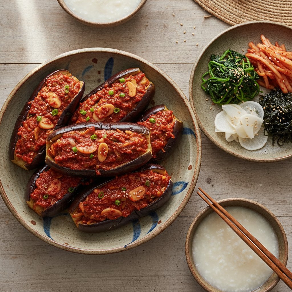 Gaji Kimchi (Korean Stuffed Eggplant Kimchi Recipe)