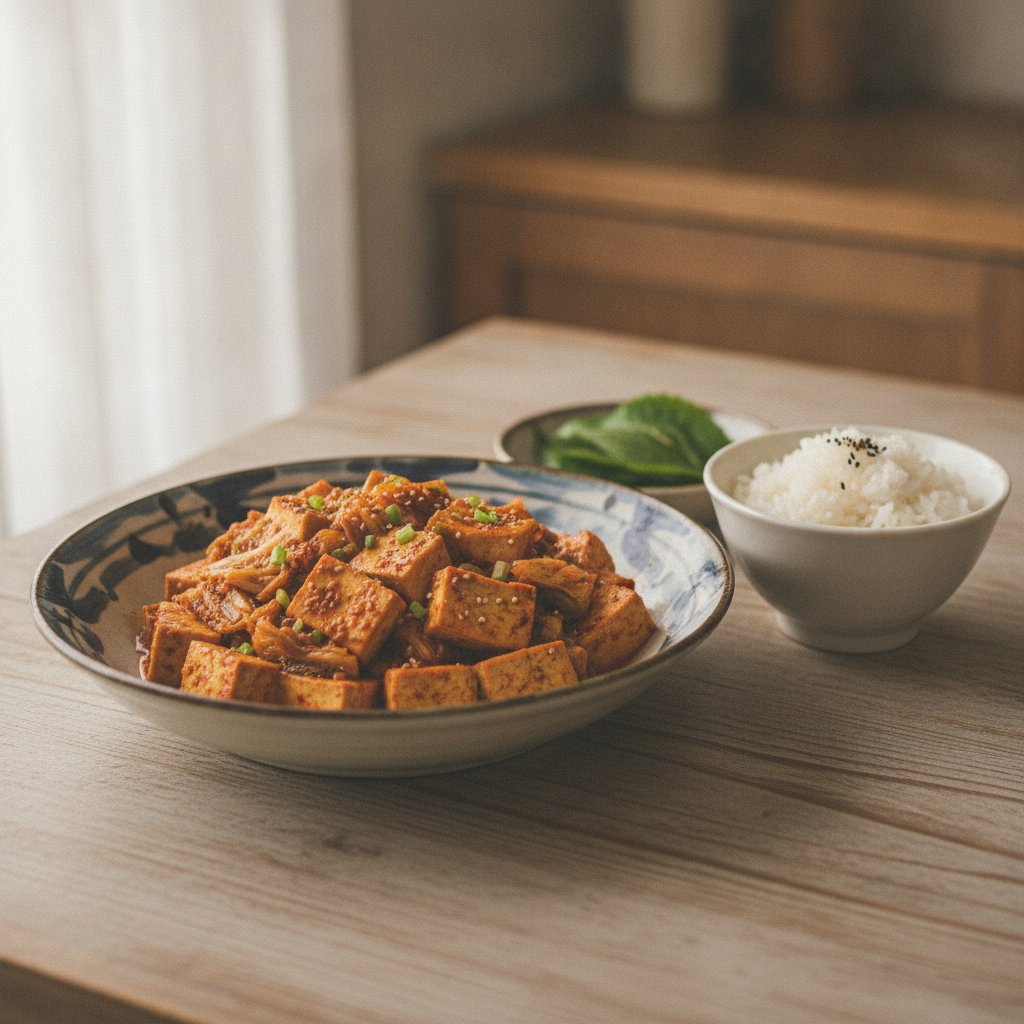 Kimchi Dubu Jorim: Spicy Braised Tofu with Kimchi