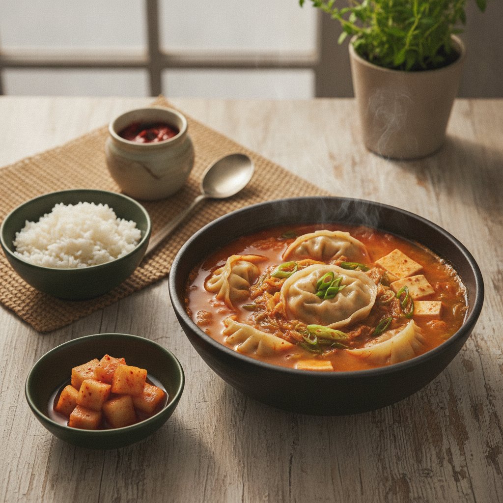 Kimchi Mandu Guk: Easy Kimchi Dumpling Soup