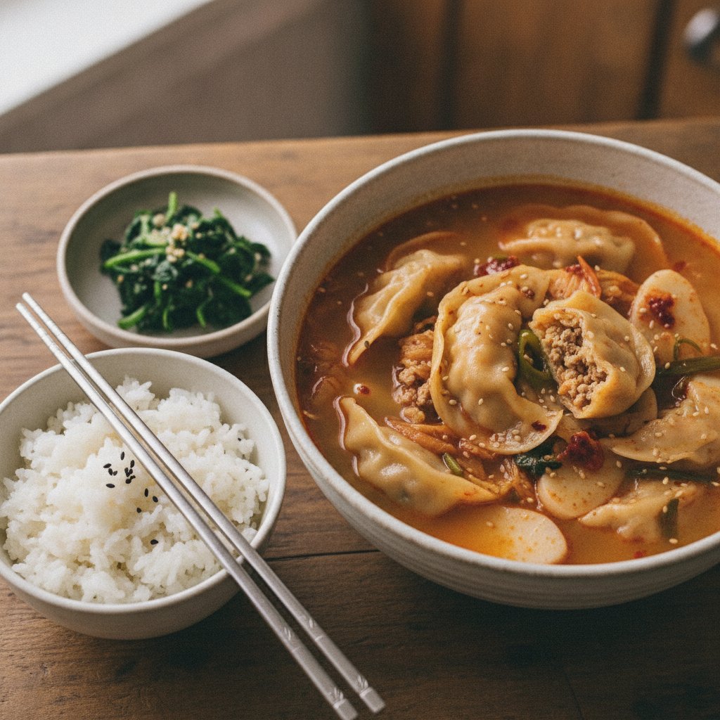Kimchi Mandu Guk: Easy Kimchi Dumpling Soup