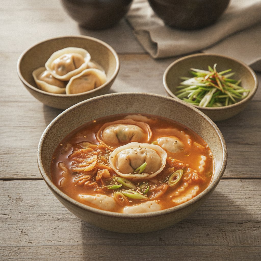 Kimchi Mandu Guk: Easy Kimchi Dumpling Soup