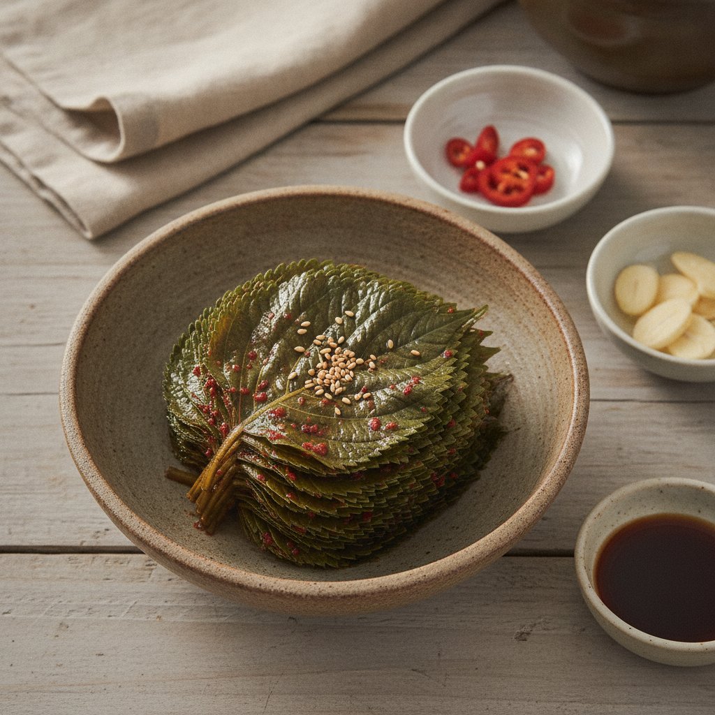 Kkaennip Kimchi (Quick Pickled Perilla Leaves)