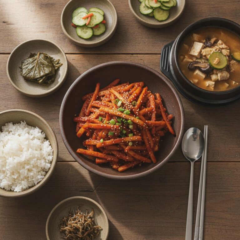 Korean Dried Radish Side Dish (Mu Malleangi)