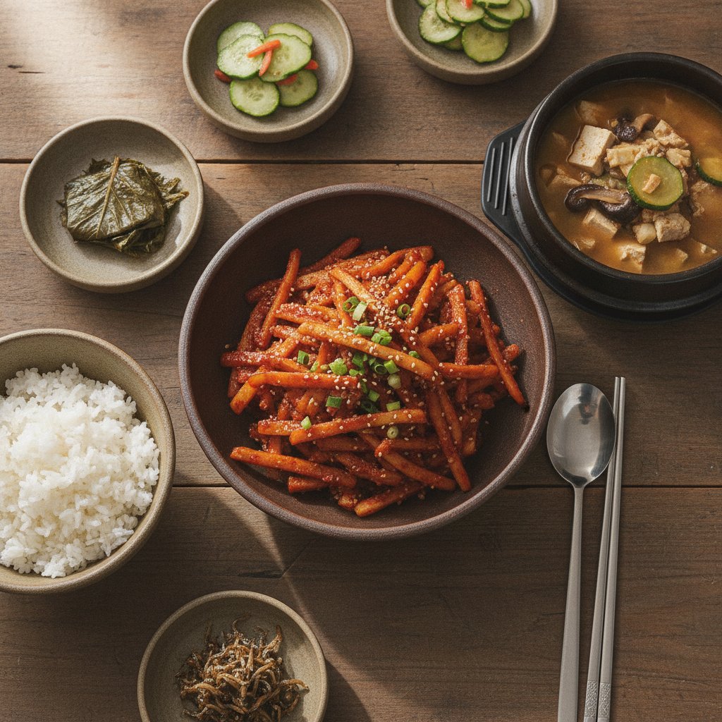 Korean Dried Radish Side Dish (Mu Malleangi)