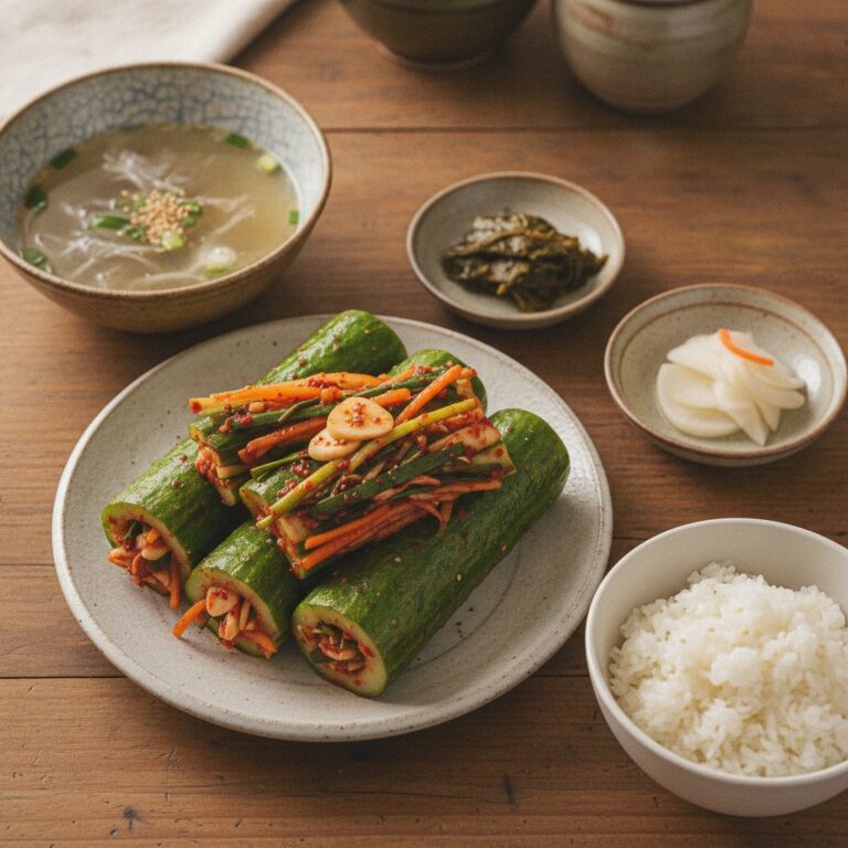Oi Sobagi Recipe: Crisp Stuffed Cucumber Kimchi