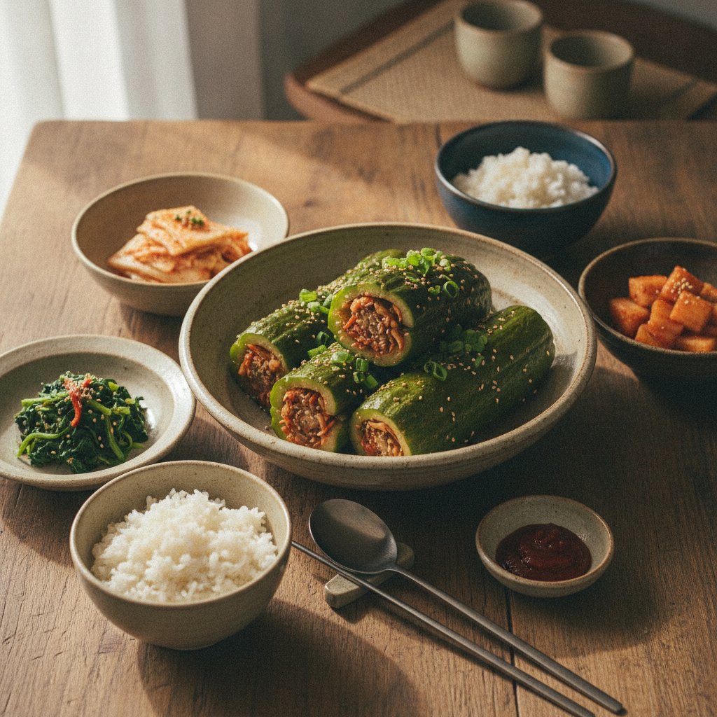 Oi Sobagi Recipe: Crisp Stuffed Cucumber Kimchi
