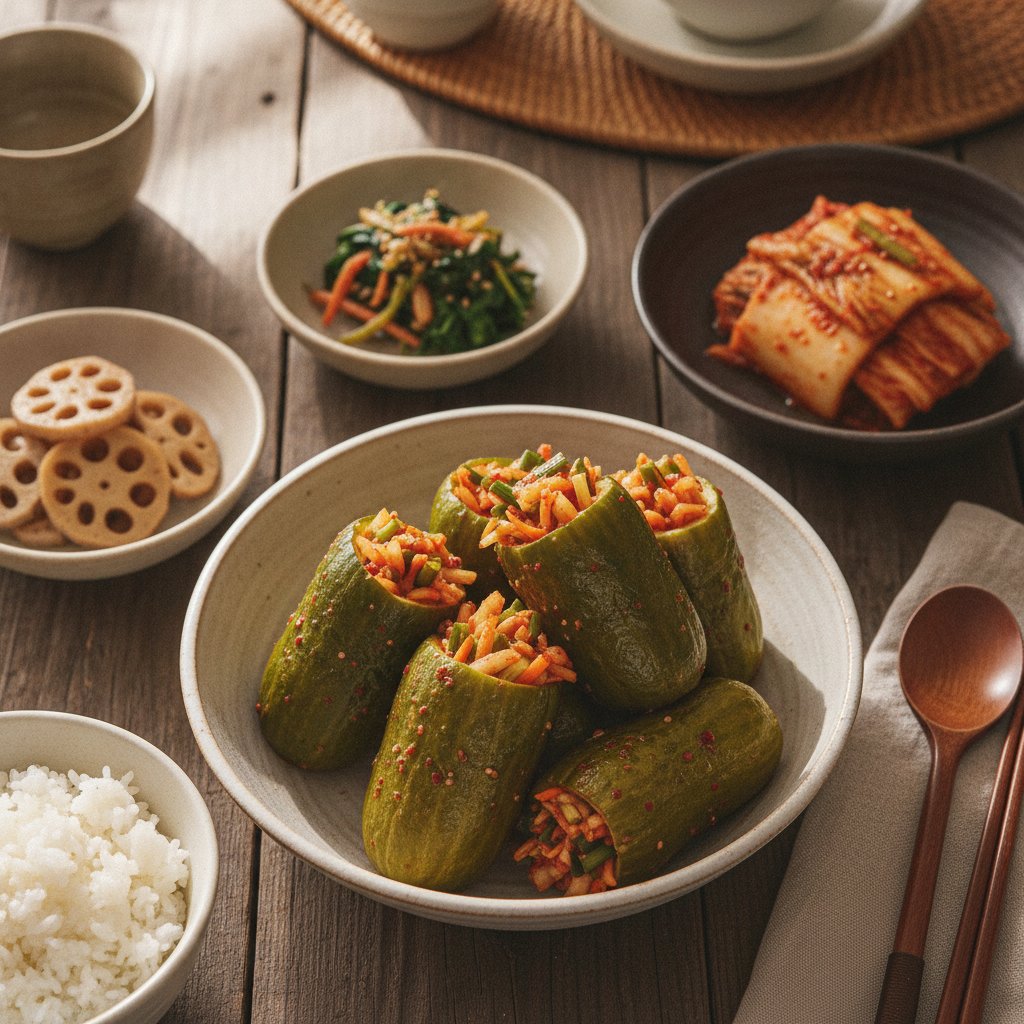 Oi Sobagi Recipe: Crisp Stuffed Cucumber Kimchi
