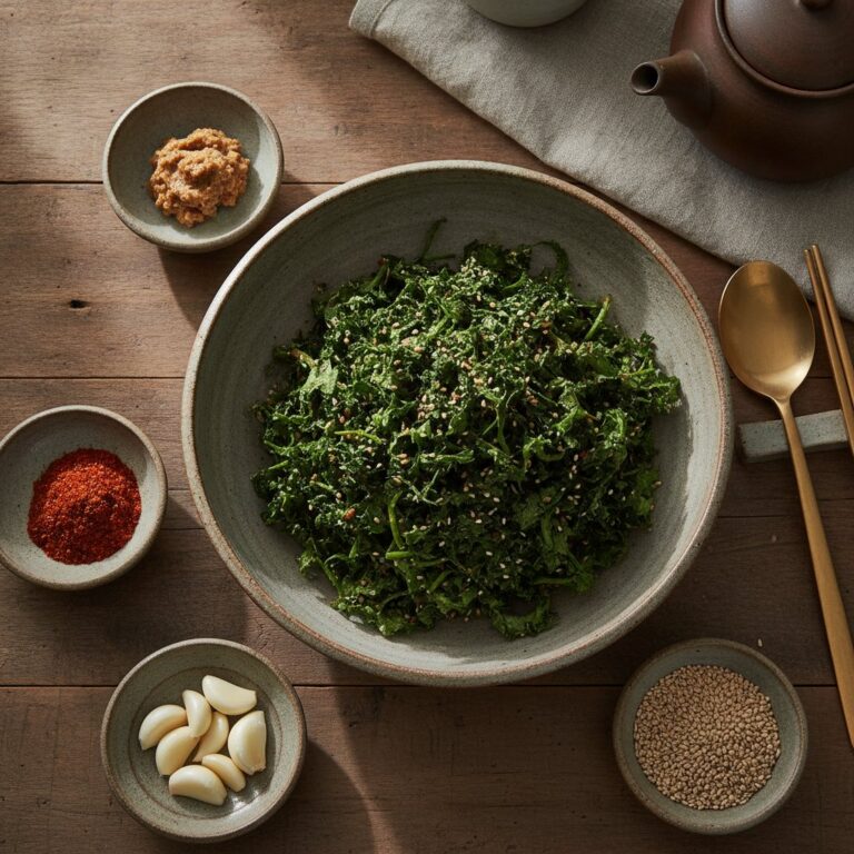 Seasoned Wild Aster Recipe (Chwi Namul Muchim)