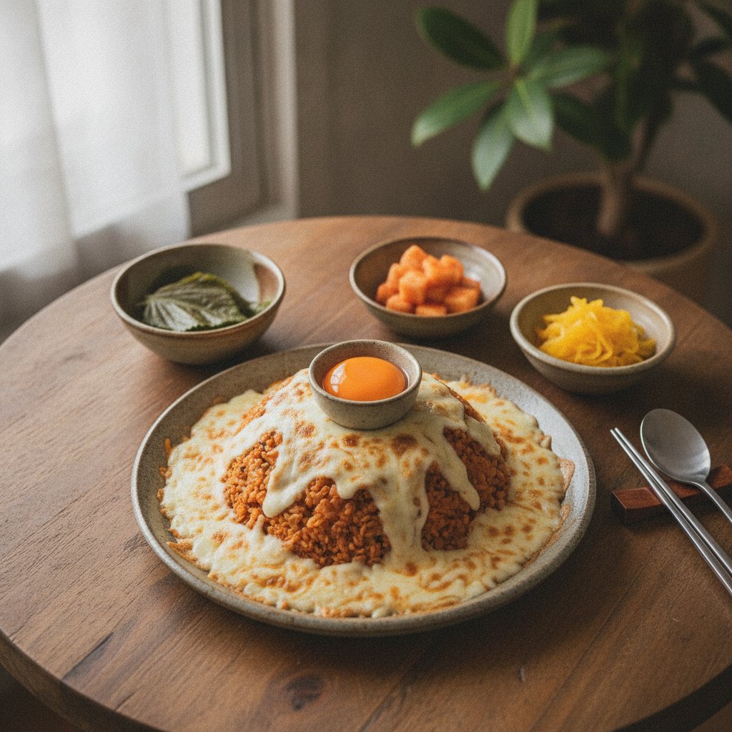 Volcano Cheese Kimchi Fried Rice (Kimchi Bokkeumbap)