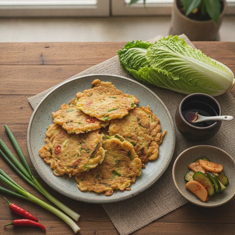 Crispy Napa Cabbage Pancake Recipe (Baechu Jeon)