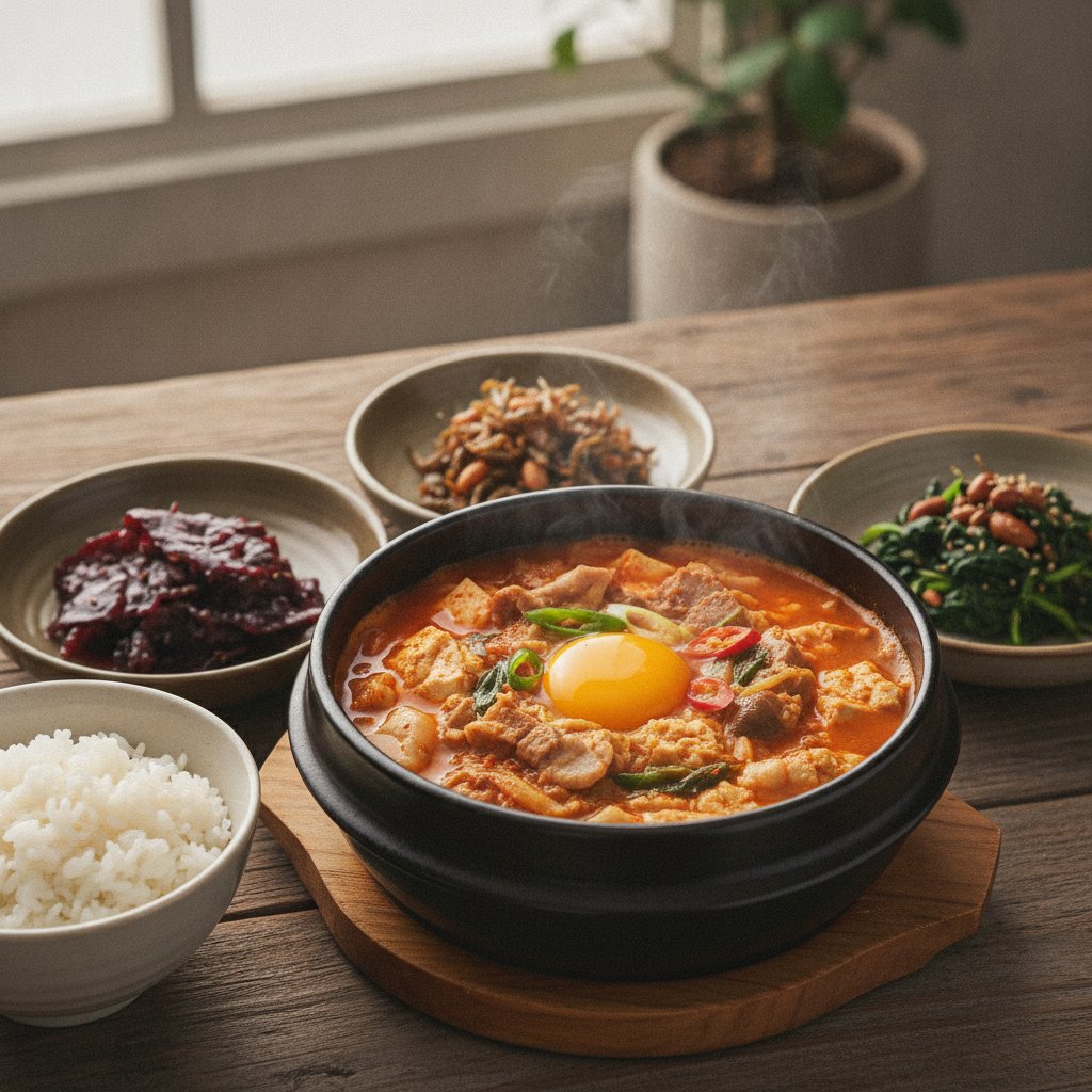 Easy Kimchi Sundubu Jjigae (Spicy Soft Tofu Stew)