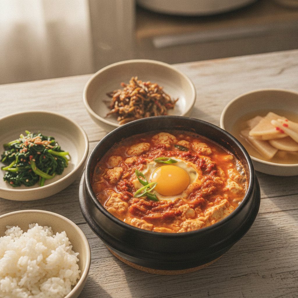 Easy Kimchi Sundubu Jjigae (Spicy Soft Tofu Stew)