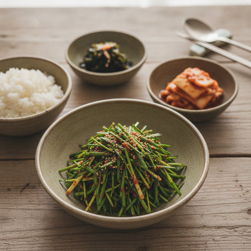 Easy Spicy Korean Garlic Chive Salad (Buchu Muchim)