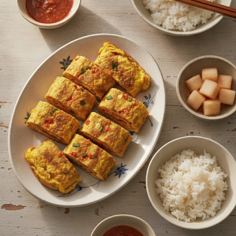 Kimchi Gyeran Mari: Easy Korean Rolled Omelet