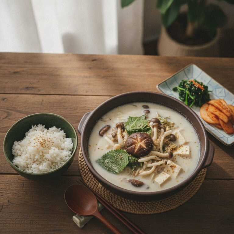 Korean Perilla Seed Soup (Deulkkae Beoseot Tang)