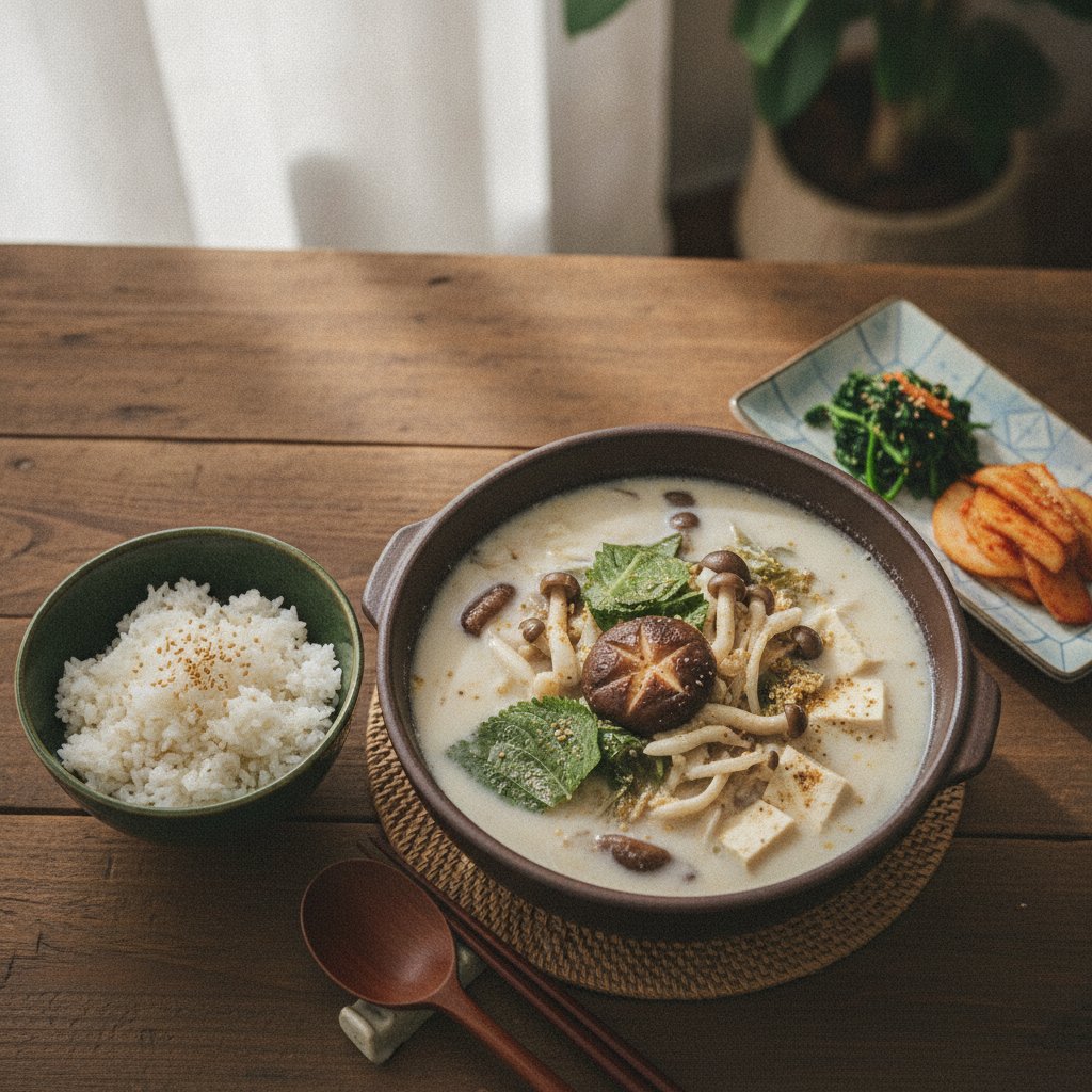Korean Perilla Seed Soup (Deulkkae Beoseot Tang)