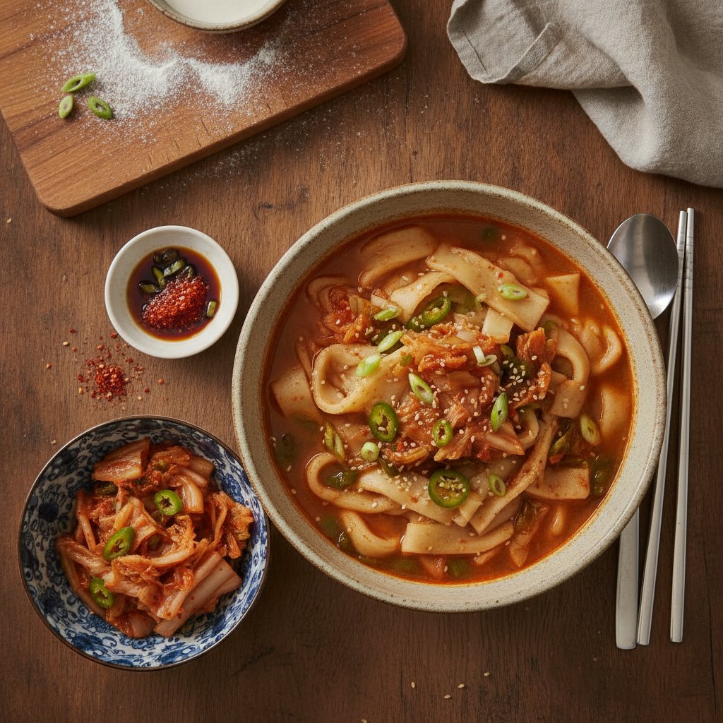 Spicy Kimchi Sujebi Recipe: Korean Hand-Torn Noodle Soup